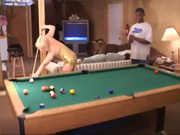 blonde wife takes bbc in the pool room