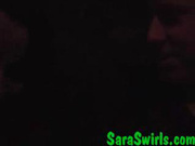 Sara Swirls with black stud and cuckold at the club