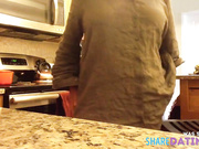 standing by my kitchen sink secretly masturbating