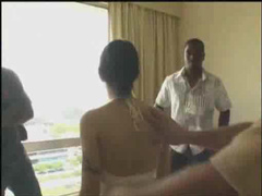 Portuguese Girl Fucked By Blacks And Pimp In Motel