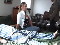 Hot Blonde Jerks Her Boyfriend
