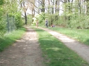 walking naked in public when total stranger creampies her
