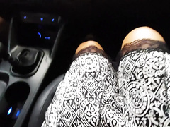 Sexy stepmom seduces a taxi driver and lets him grope her