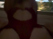 Big ass latina fucks bull on balcony