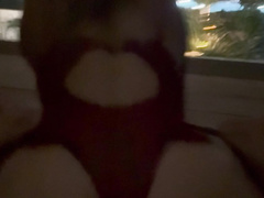 Big ass latina fucks bull on balcony