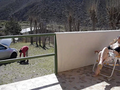 I fuck the neighbor while the cuckold works on his car