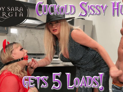 Cuckold Sissy Hubby gets 5 Loads! (4K)
