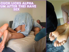 CUCKOLD CUM LICK EP 8 - Sexy Hotwife get pampered by cuck and fucked by lover (NOT CENSURED) - CUM LICK - FOOT WORSHIP - FOOT DOMINATION - CUCKOLD - CEI - FEMDOM - SOLES - FOOTJOB - FINDOM - CUMSHOT - FEMALE DOMINATION -