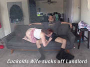 Husband watches wife suck off Landlord