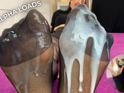 Huge Double Alpha Loads on My Nylon Feet - Cuck Clean-Up