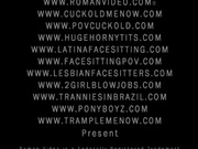 Cuckold creampie POV femdom facesitting creampie eating sissy big tits sph findom chastity strapon 03261