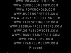 Cuckold creampie POV femdom facesitting creampie eating sissy big tits sph findom chastity strapon 03261