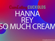Hanna Rey's cuckold gets a close up cum shot to the face