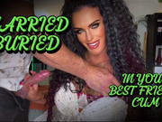 MARRIED & BURIED - IN YOUR BEST FRIENDS CUM - MistressRavenFD makes you her cuck as She strokes your best friend, humiliating your small penis and giving you cum eating instructions