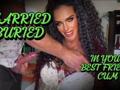 MARRIED & BURIED - IN YOUR BEST FRIENDS CUM - MistressRavenFD makes you her cuck as She strokes your best friend, humiliating your small penis and giving you cum eating instructions