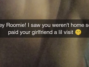 No Please Don't Cum In Me! Roommates Cheating Girlfriend Bred on Snapchat