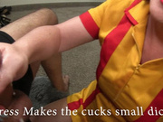 Waitress Eve makes the small cock cuckold cum 010