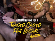 Nara and Lana Noccioli teases and punish a caged cuckold (1080 EN-sub)