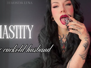 Chastity cage for cuckold husband FEMDOM POV