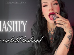 Chastity cage for cuckold husband FEMDOM POV