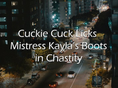 Cuckie licks Mistress Kayla's boots