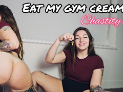 Chastity cuck eats gym bro's creampie WMV