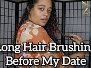 Long Curly Hair Brushing Before My Date 4k