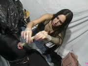 Tasting used condoms from the cabaret (Cuckold) by Bruna # SD MOBILE