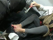 My slave Licked my Foot with Male Cum (condom) Cuckold by Mistress Beh # SD MOBILE