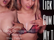 Lick His Cum Off My Tits Cuck