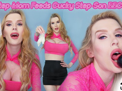 Step-Mommy Feeds Cucky Step-Son BBC Cum