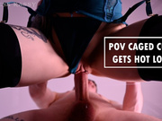 POV Caged Cuck Gets Hot Load