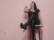 Cuck being teased by my black socks and heels