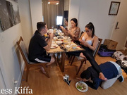 Goddess Kiffa - Cuckold REAL life EP 6 - Cuck serves dinner to alpha couple and Vitoria and serves as footstool - CUCKOLD - FOOT WORSHIP - HUMILIATION - FOOT SLAVE - ALPHA HUMILIATION - SOLES - FOOT MASSAGE - FOOTSTOOL - FOOD FEEDING - BACKSTAGE -