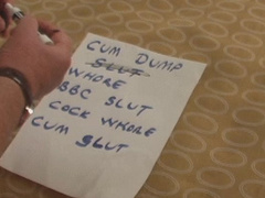 Cuckold Hubby Made To Watch His Wife Humiliated With Bodywriting Then Gang Fucked! (wmv)