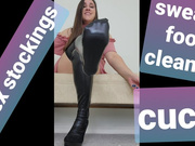 Latex Stockings Foot Cuckold